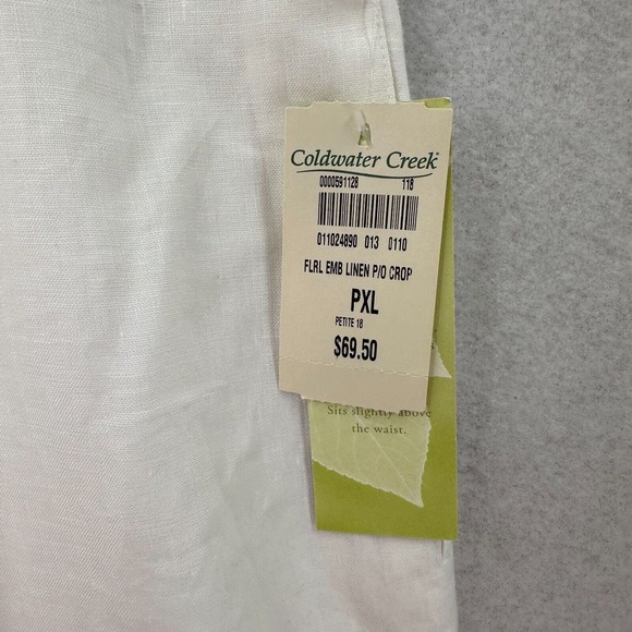 NWT Coldwater Creek Linen Pants Womens PXL Capri Crop Pull On Lined‎ Brook Fit - Picture 11 of 14
